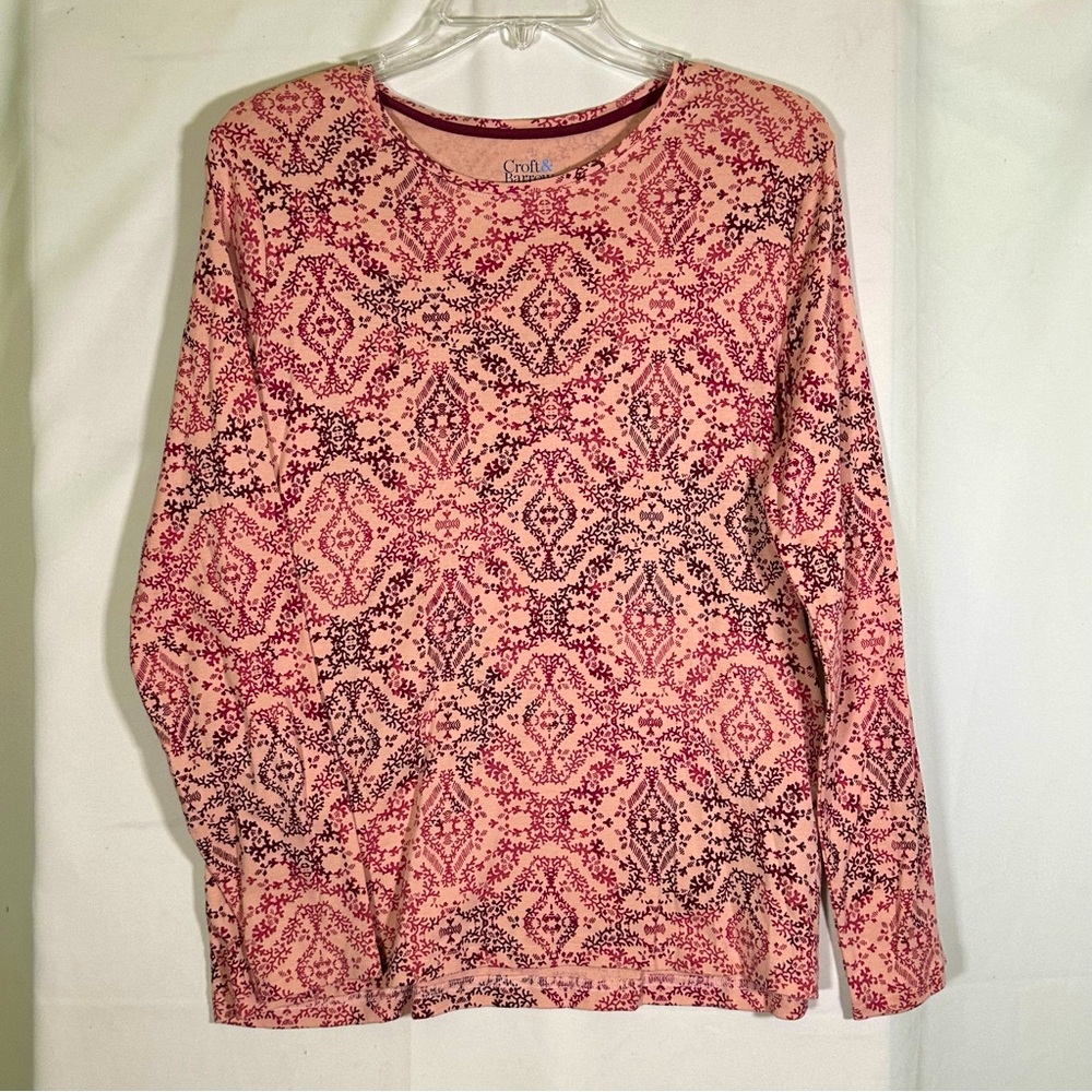 Croft & Barrow Pink and Black Long Sleeve Top